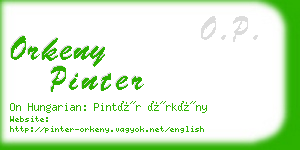 orkeny pinter business card